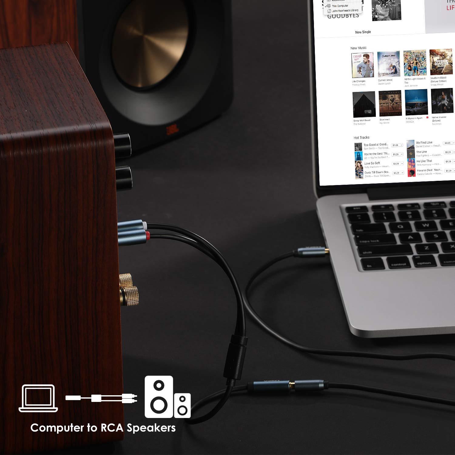 Best Quality 🔥 RCA to 3.5mm, MillSO 3.5mm Female to 2 RCA Male Audio Adapter 1/8 to Dual RCA AUX Stereo Subwoofer Splitter Cable for Smartphone, Tablet, MP3, Speaker, Home Theater, Receiver, Mixer - 12 inch