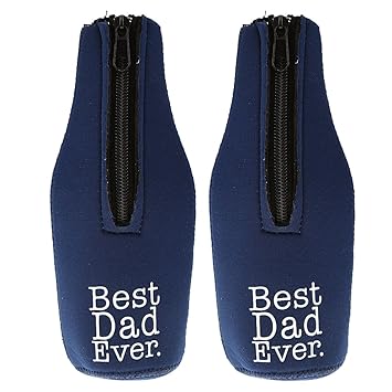 HEAVY DRIVER 2pc Beer Can Bottle Cooler Sleeve Wrap Holder Wedding Favor Best DAD Ever
