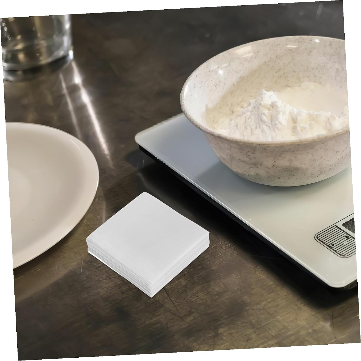 Ciieeo 1set Non Absorbent Weighing Paper for Laboratory Scale Balance Dish Smooth Lightweight Dust Surface for Accurate Sample Measurement 500sheets