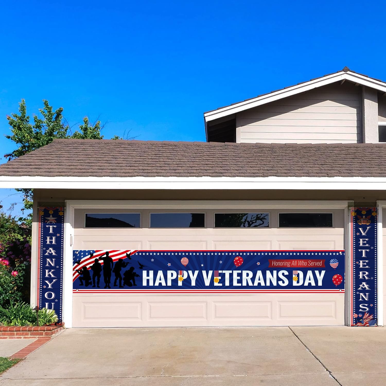 Veteran Day Decorations Happy Veterans Day Banner Thank You Veterans Day Banner for Veterans Party Decorations Supplies, 3 PCS - Image 2