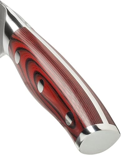 Miniatura 3 de ERGO Chef Santoku con Hollow Grounds Carmesí Series Cuchillo con mango G10