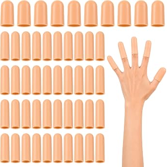Pack of 50 Silicone Finger Guards Waterproof Finger Cots for Injury