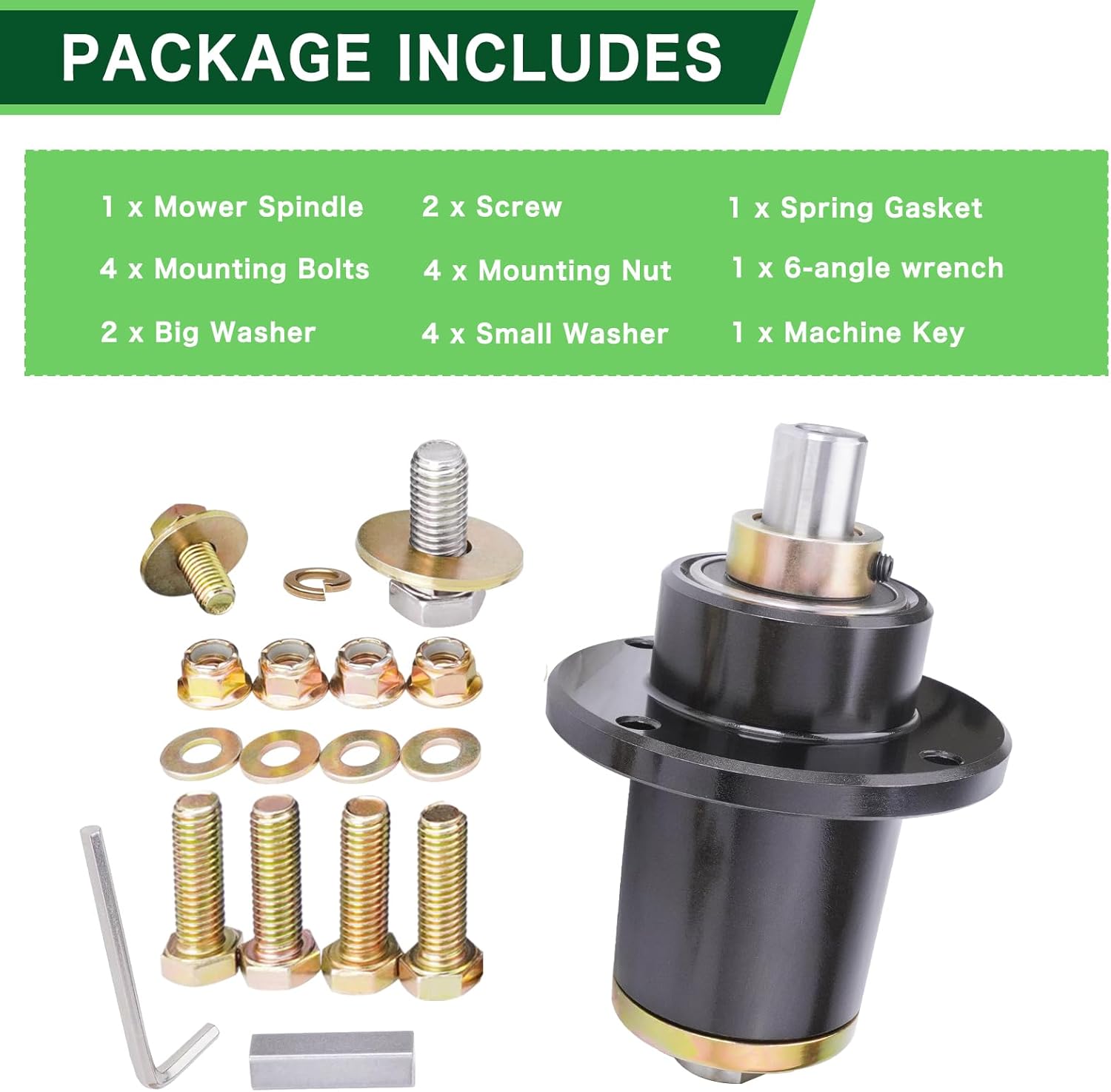 037-6015-50 037-6015-00 Spindle Assembly Fit for Bad Boy CZT Elite, ZT Elite, Bad Boy Maveric 48" 54" 60" Deck for Bad Boy Pup Lightning Outlaw XP Walk Behind 48" 52" 60" 72" Mower Deck