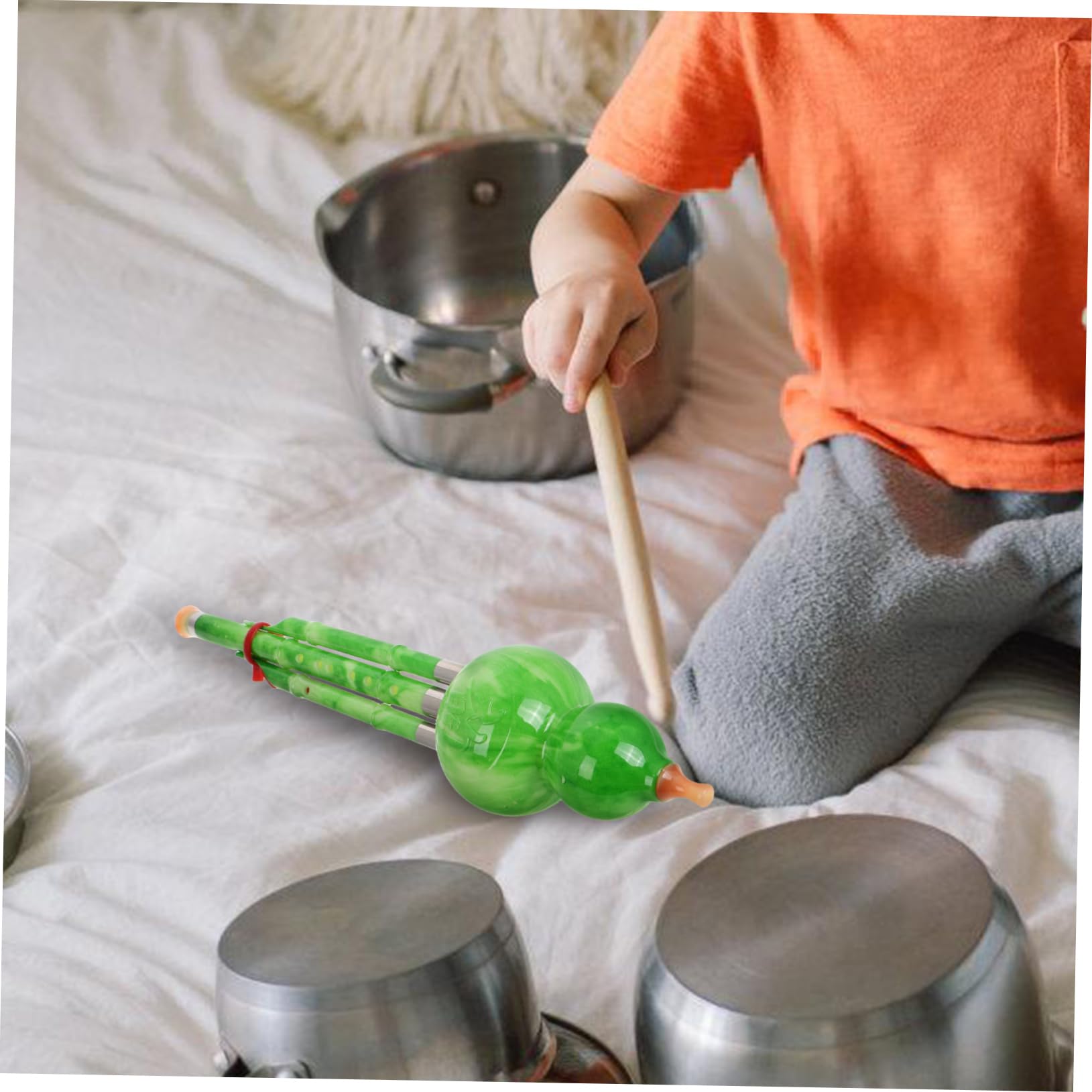 Toyvian Hulusi für Anfänger und Kinder Flöte aus Kunstharz mit Lederetui C-dur Stoßfest und Leicht zu Tragen Traditionelles Chinesisches Blasinstrument
