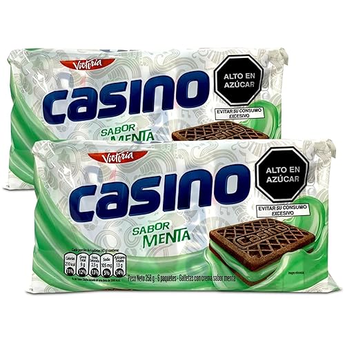 Miniatura 1 de VICTORIA Casino Galleta de Chocolate Sabor Menta 910oz - 2 paquetes de galletas de chocolate rellenas de crema menta 101-2 unidades