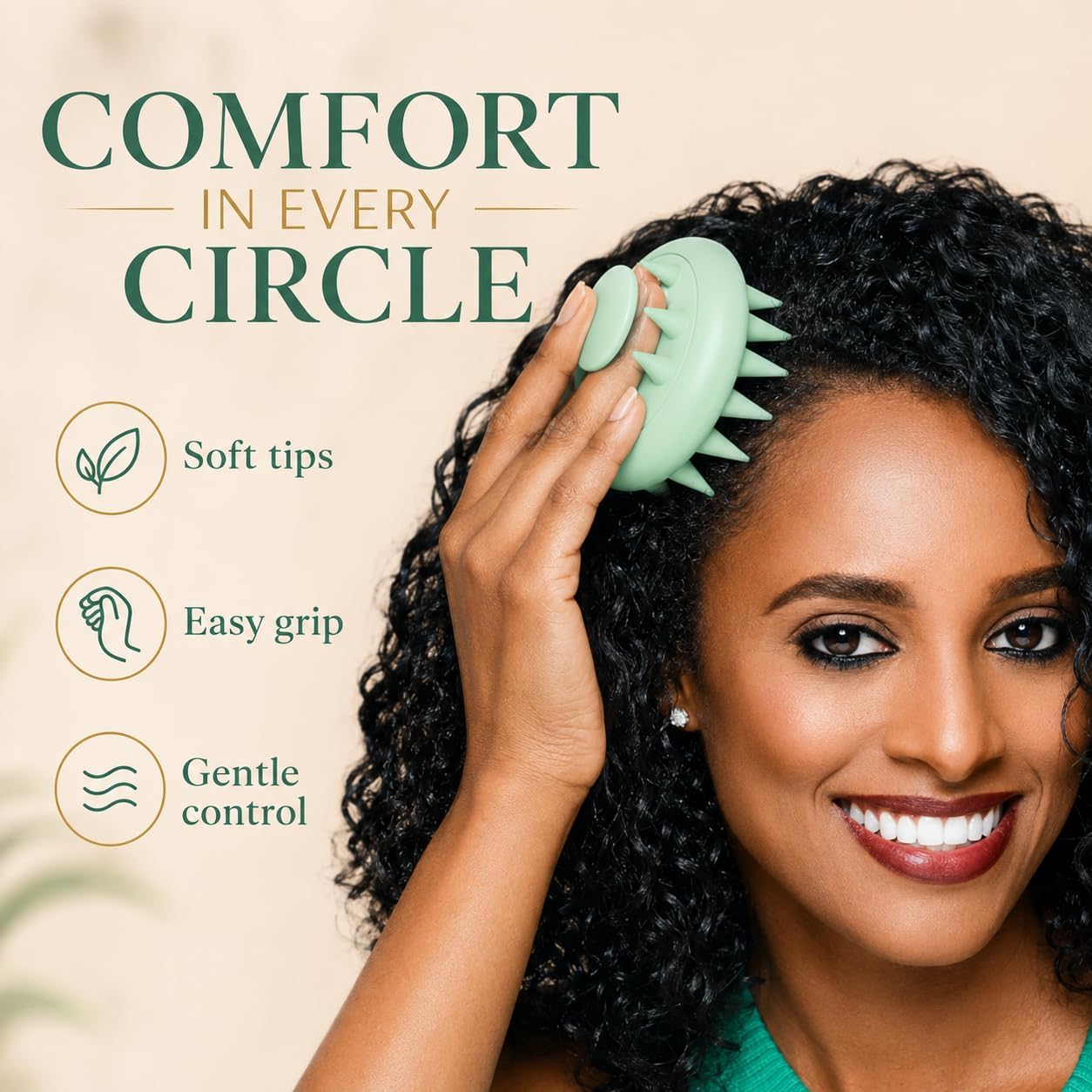 Seddy Silicone Scalp Massager Brush | Soft Silicone Scalp Scrubber for Shampoo, Hair Oil & Scalp Care | Exfoliating Scalp Massage Brush for Wet & Dry Hair | Green