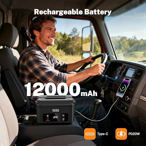 Miniatura 4 de VASG Lonchera térmica inalámbrica avanzada para adultos, lonchera eléctrica XXL de 5.1 tazas con calentamiento rápido envolvente de 360, calentador