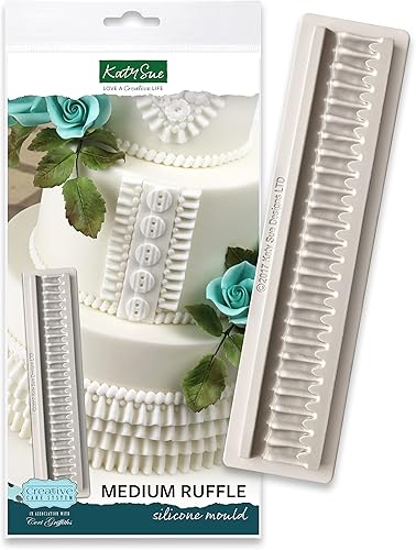 Miniatura 54 de Katy Sue Molde de silicona con volantes pequeños para decoración de pasteles estilo Lambeth - Tamaño de volantes 7.9 x 0.7 x 0.2 pulgadas