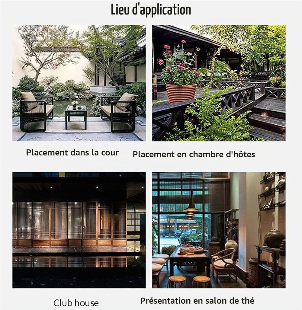 Kit Fontaine en Bambou avec Pompe, MEZITZ, Fontaine Japonaise Intérieure Extérieure, Caractéristiques De l'eau en Bambou pour Le Jardin
