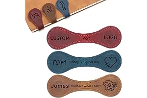 Personalized Book Markers for Women: Unique Leather Magnetic Bookmarks with Engraved Text