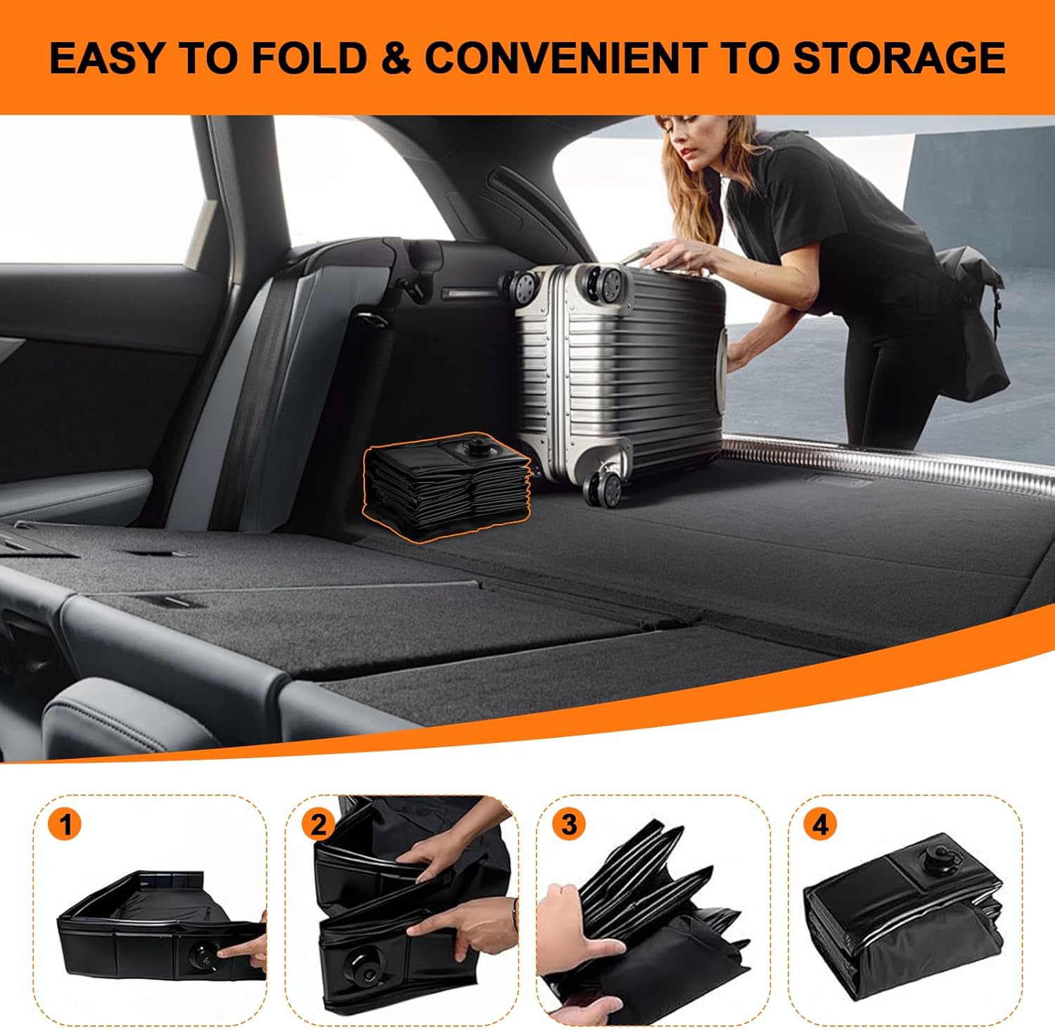 Portable Shower Base, Foldable Camping Shower Pan with Drain and Clamp to Keep Feet Clean Shower Basin Floor for Camping Showe, Beach, RV, Pte Bath Indoor Outdoor, 41" x 41" x 5"