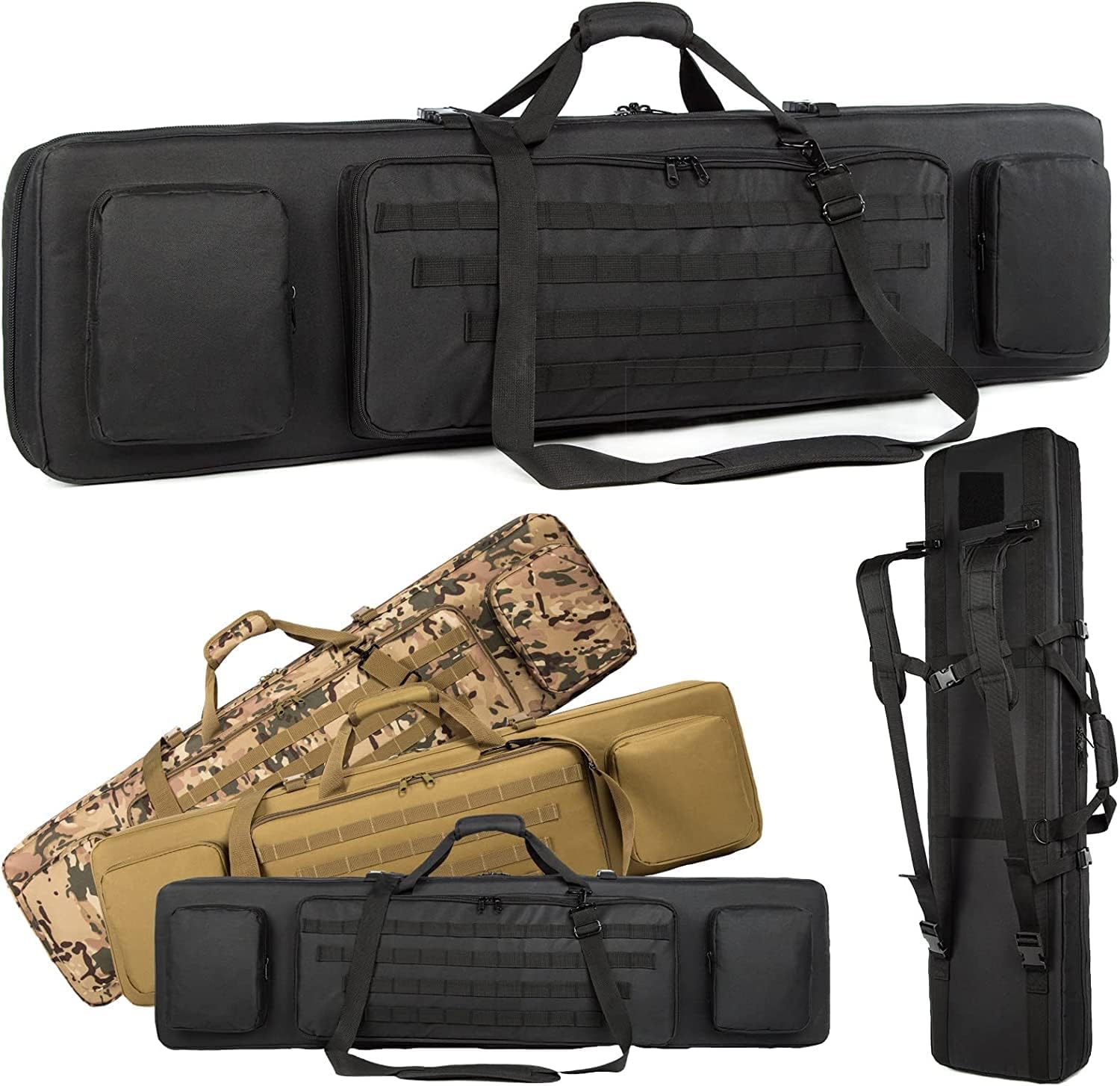 Gandis Classic Tactical Double Long Rifle Case Pistol Gun Bag with