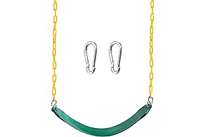 TURFEE Kid Swing with 66" Heavy Duty Chains, Green Color, Swing Set Accessories Replacment