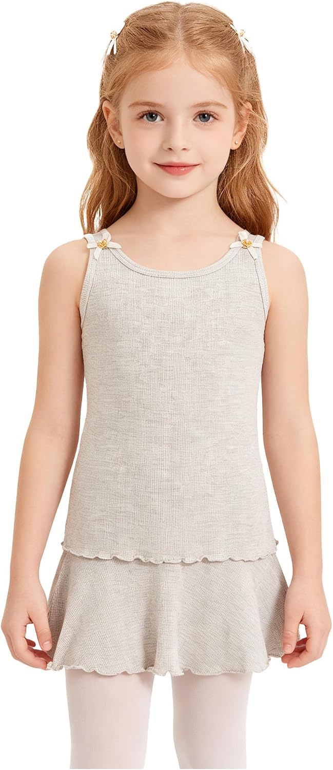 ACSUSS Girls Kids Camisole Cami Tank Top Vest Undershirts Blouse Leisure Wear Soft Sleeveless Shirts