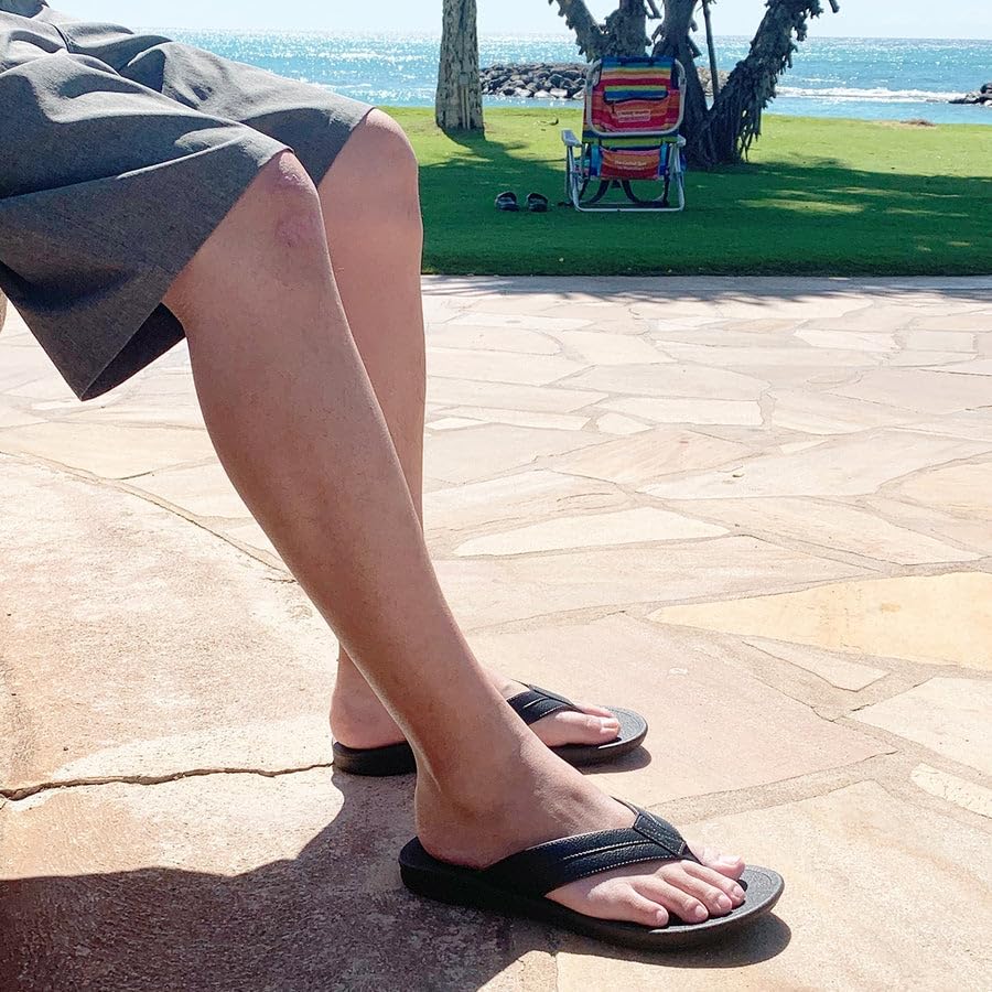 Image of OKABASHI Men's Voyager Flip Flop | Scultped Footbed w /Nonslip Grip | Slip Resistent & Waterproof | Sustainably Made in the USA