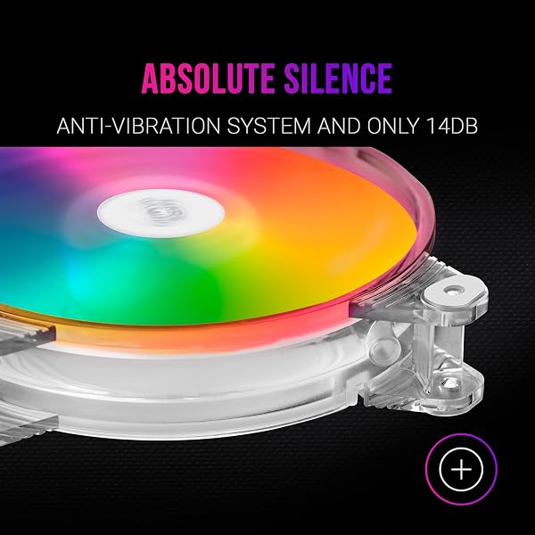 Mars Gaming MFD, Ventilador 120mm CHROMA RGB Dual Automático, Ultra Silencioso 14dB, Conexión Molex 4PIN, Sistema Antivibraciones, Transparente - 5