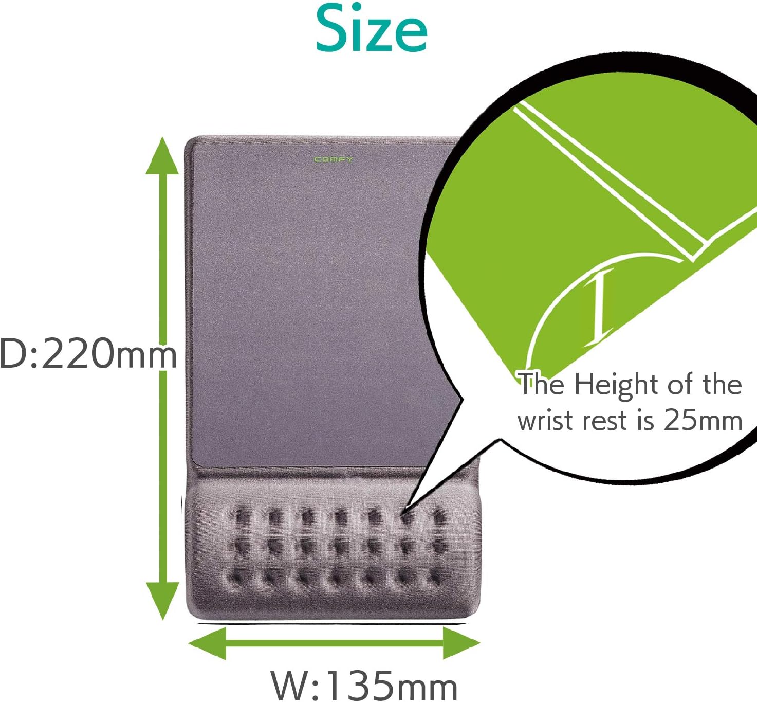 ELECOM Mouse Pad with Wrist Rest"Comfy" Smooth Control/Ergonomic Design/Reduce Wrist Fatigue/Memory Foam Black MP-096BK