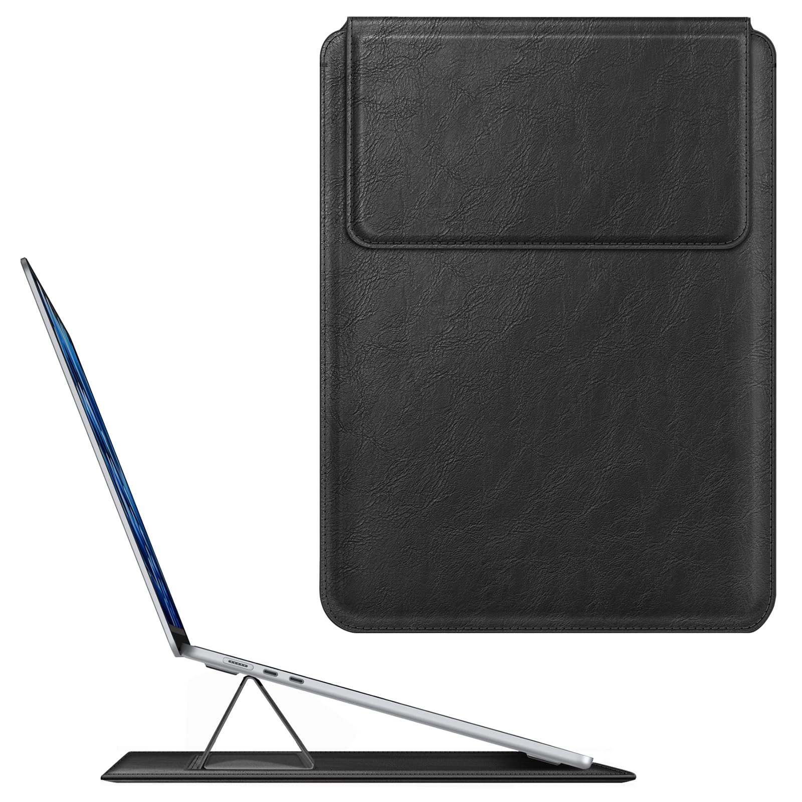 Custodia FINTIE Per MacBook Air 13.6/13.3 E Pro 13 - Copertura In Ecopelle Con Supporto, Viola - Foto 4