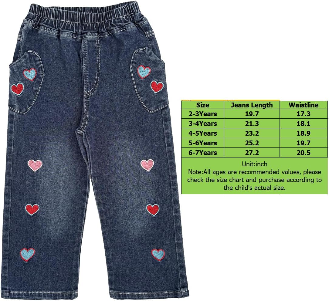 Peacolate 2-12Years Little Big Girls Spring Autumn Embroidered Jeans Pants for Kid - Image 3