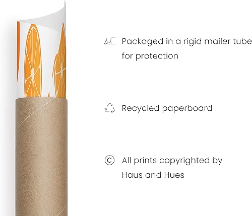 Miniatura 3 de HAUS AND HUES Arte de pared para cocina, frutas y frutas de color naranja, decoración de pared, impresiones artísticas de pared, impresiones