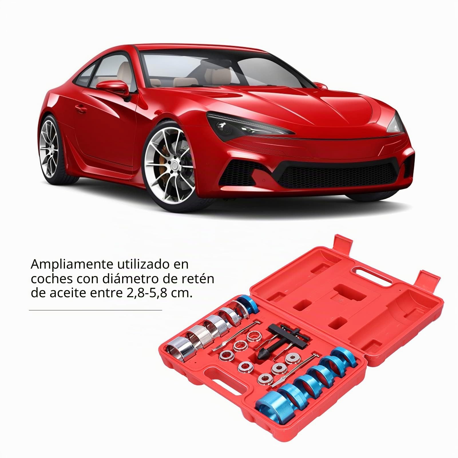 Kit de Instalación de Extractor de Retén de Aceite del árbol de Levas del Cigüeñal LV4QEK Acero Al Carbono Herramienta de Mano Portátil para Coche