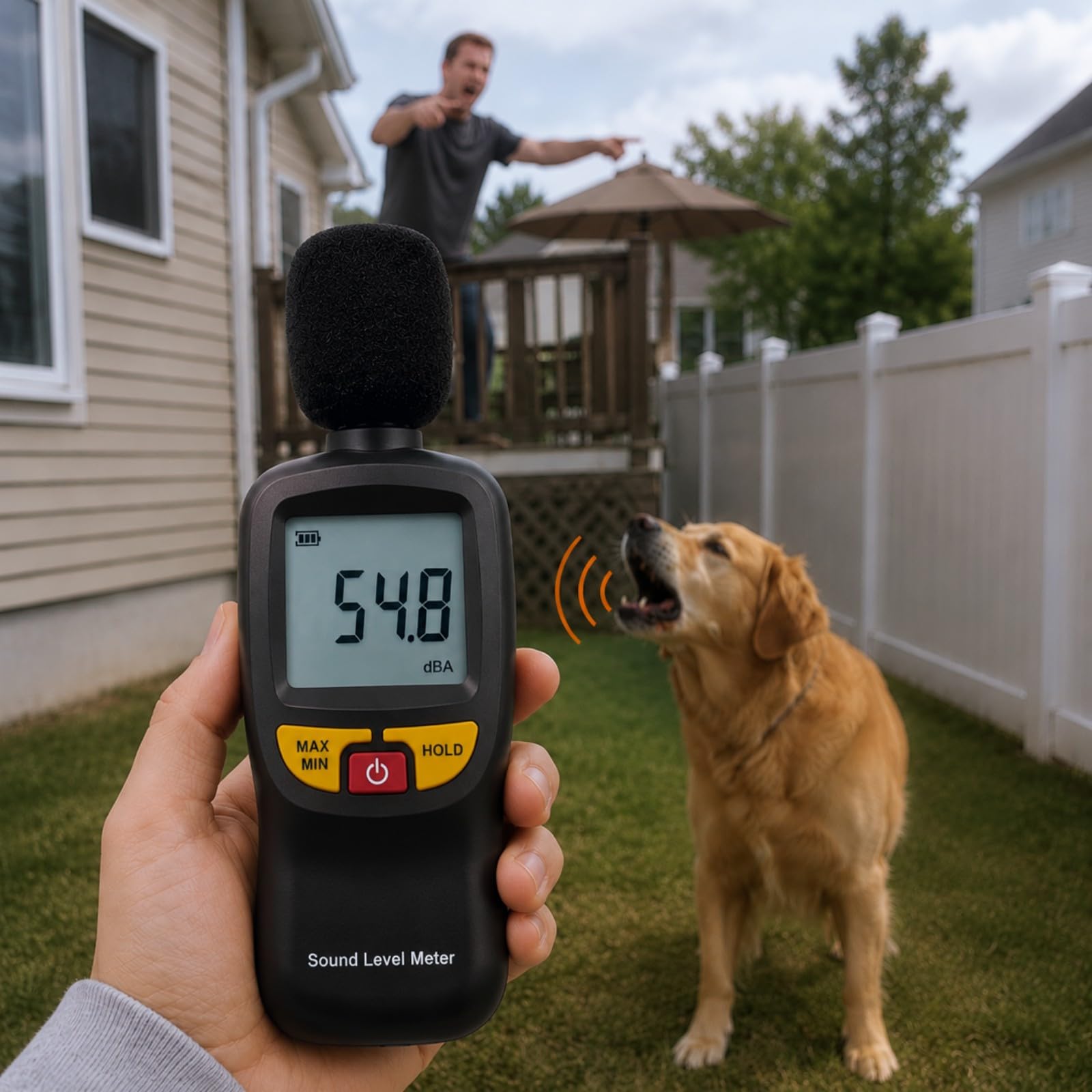 Decibel Meter, Digital Sound Level Meter 30-130dB A-Weighted
