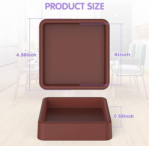 Miniatura 2 de Posavasos, tazas con ruedas, almohadillas antideslizantes para muebles para pisos de madera dura, agarres antideslizantes, tapas cuadradas de