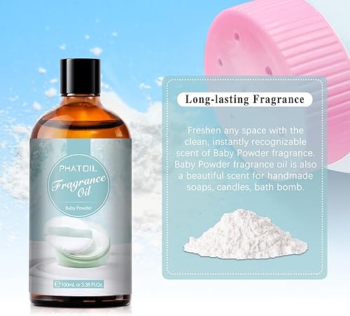 Miniatura 6 de 3.38 onzas líquidas de aceites aromáticos en polvo de bebé para aromaterapia, aceites esenciales para difusores para el hogar, perfectos para