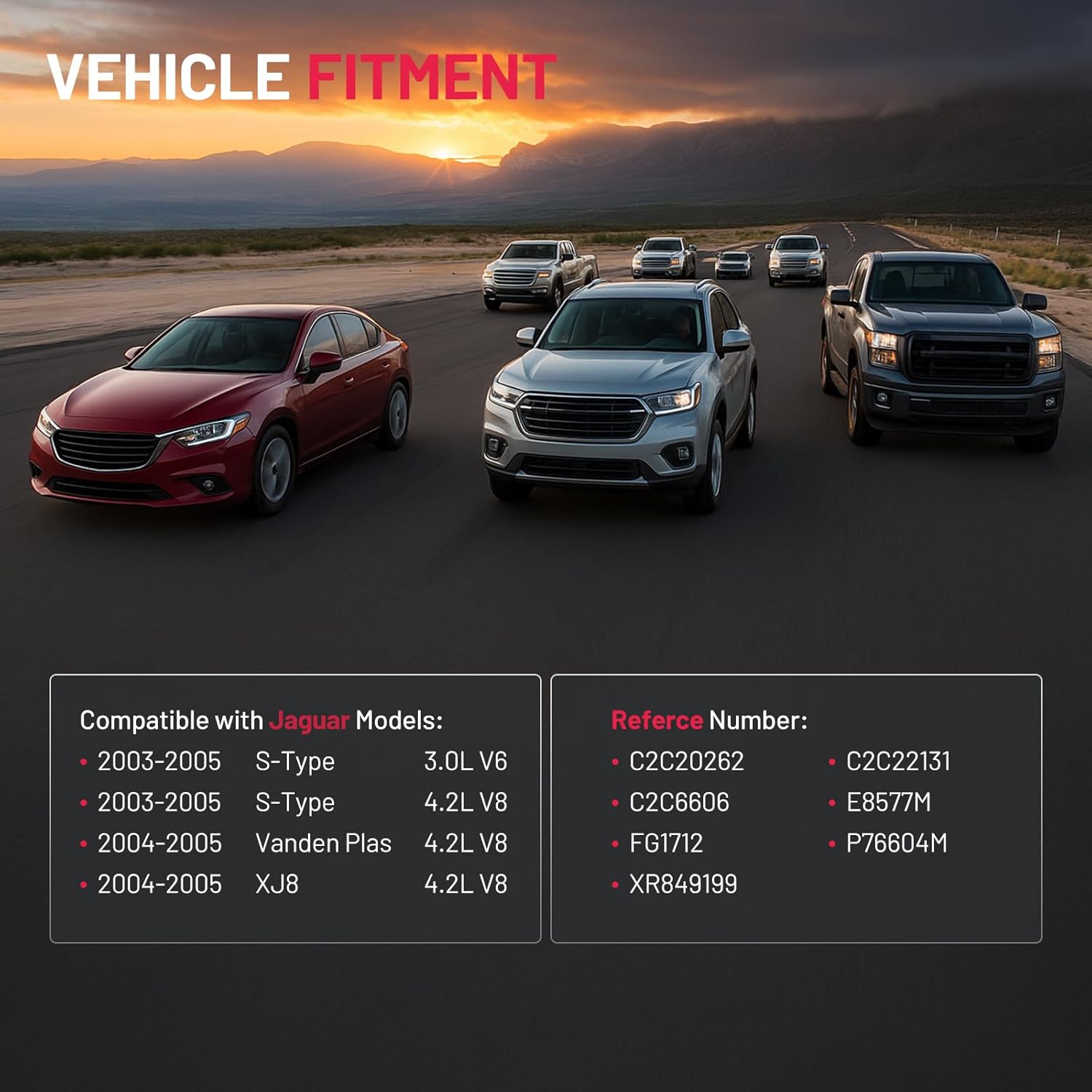 BDFHYK Electric Fuel Pump Module Assembly Compatible with Jaguar S-Type,Vanden Plas, XJ8, 2003 2004 2005, 3.0L 4.2L V6 V8 Replace E8577M