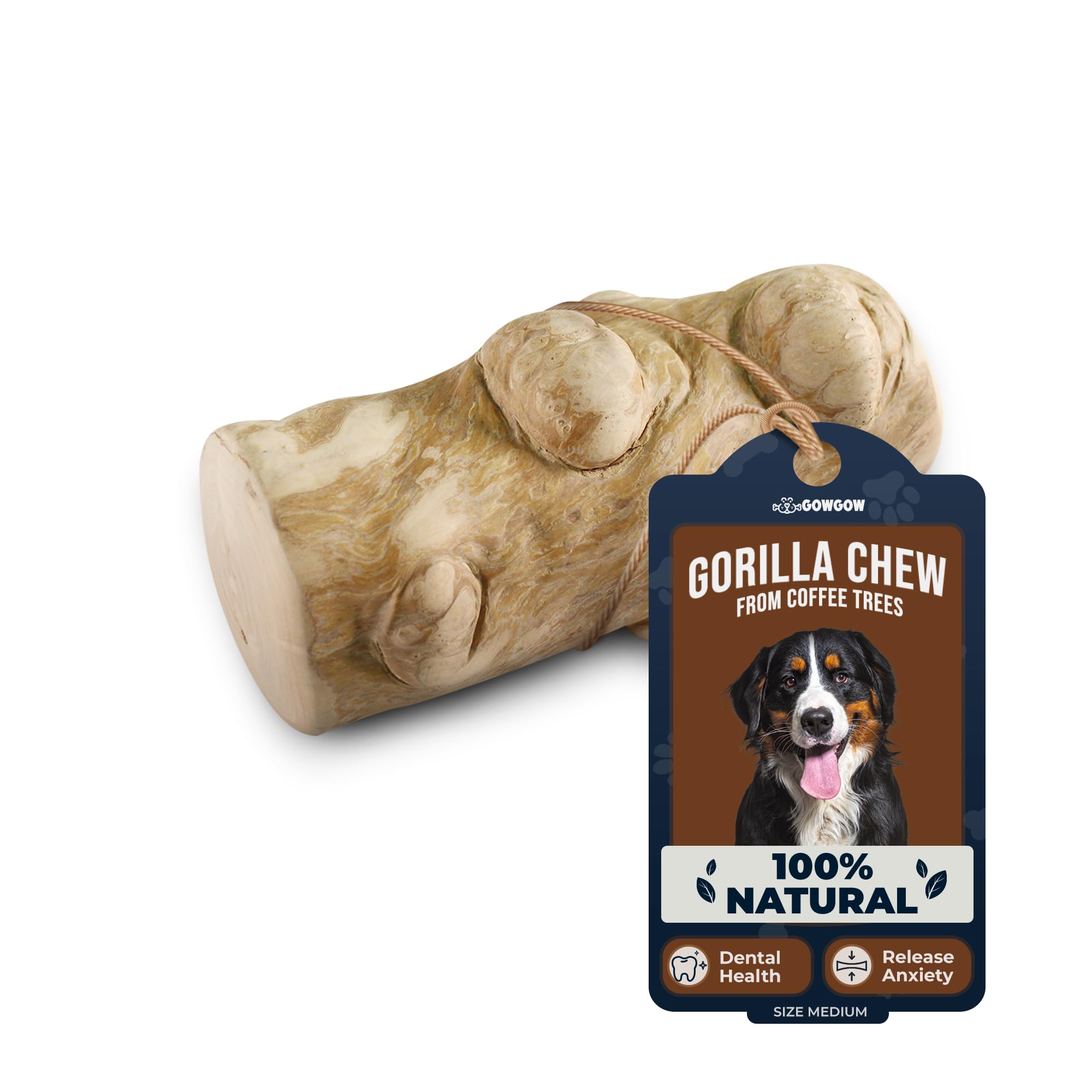 Gorilla Wood Dog Chew Toys - 100% Natural Coffee Wood