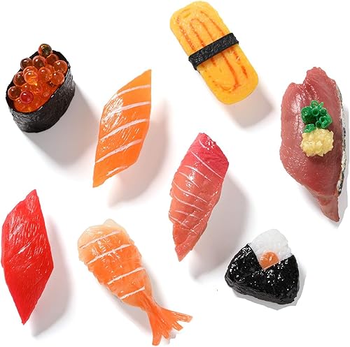 8Pcs Cute Refrigerator Magnets Funny Magnets for Fridge, Simulation Sushi Refrigerator Magnet, Fine for Whiteboards, Maps and Home Decoration