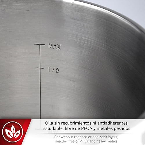 Miniatura 6 de Magefesa Star Recta - Olla a presión tradicional 14L, acero inoxidable 1810, para todo tipo de cocinas, inducción, 3 sistemas de seguridad