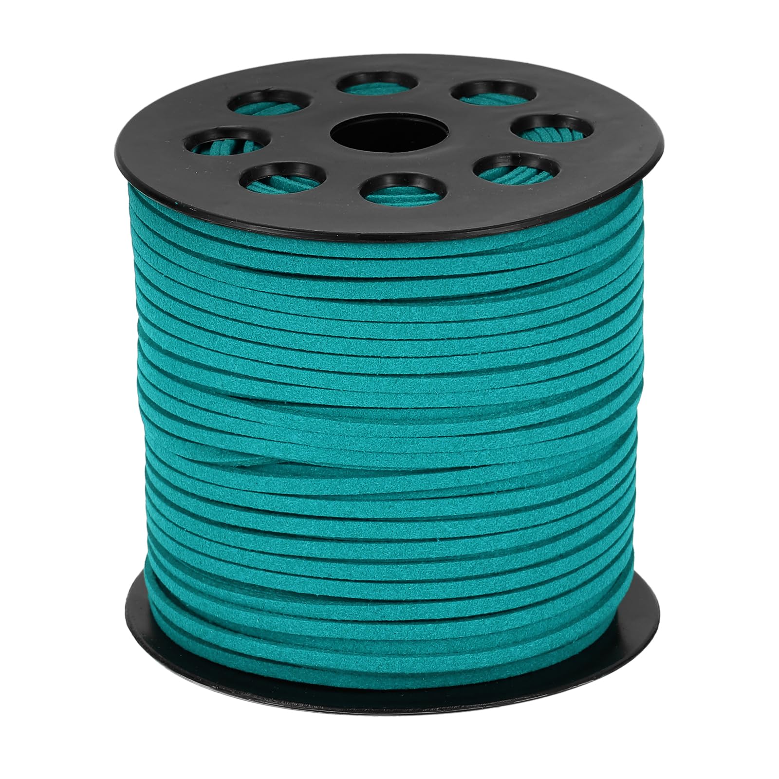 sourcing map 98 Yards x 0.1"(2.6mm) Faux Leather Cord, Flat Suede Cord Leather Strip Braiding String Lace for Jewelry Making Bracelet Necklace Beading Making DIY Crafts, Forest Green