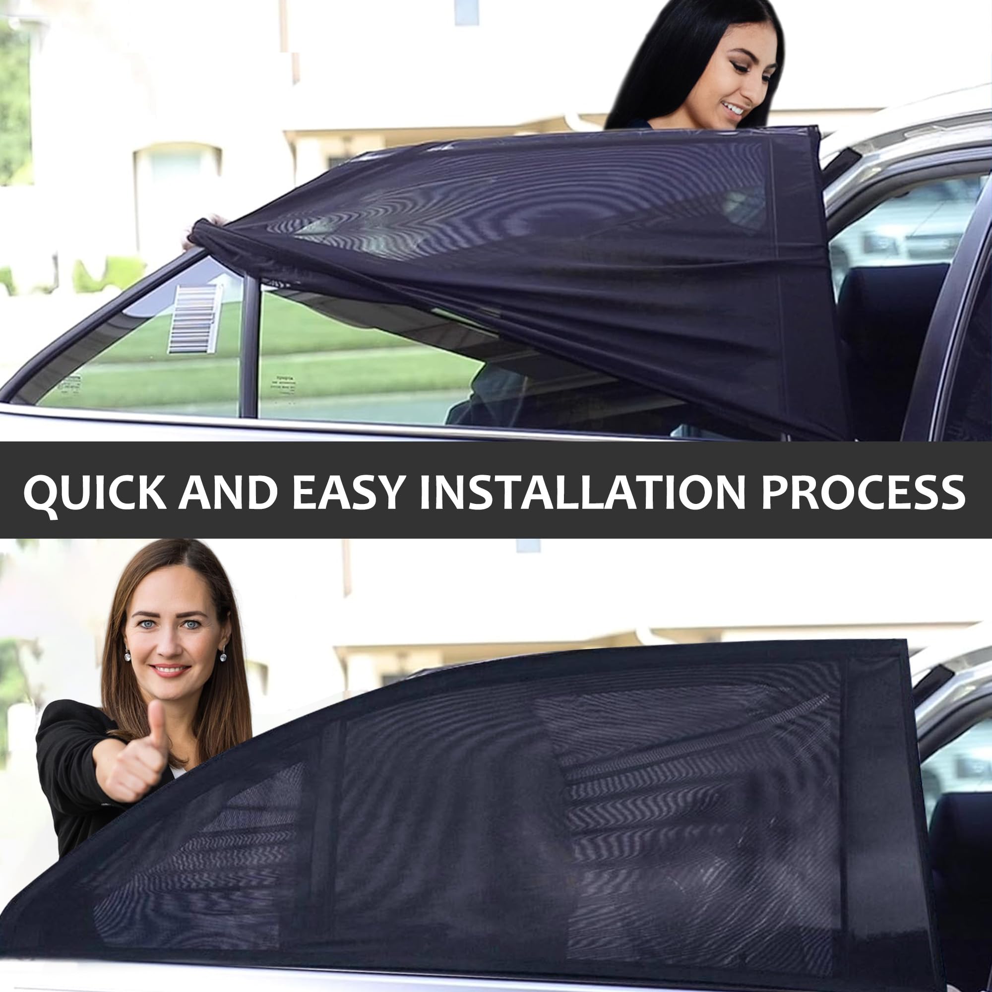 Car Window Shades for Baby Universal Stretch Car Window Sunshade, Breathable Cars Sun Shades with UV Protection - Image 4