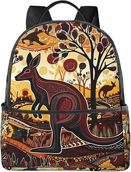 Australian Kangaroo Backpack For Work, Stylish Turdy Canvas Travel Rucksack With Padded Tablet Sleeve, Multi-Pocket Commuter Bag For Daily Use, 14.5" X 12" X 5"