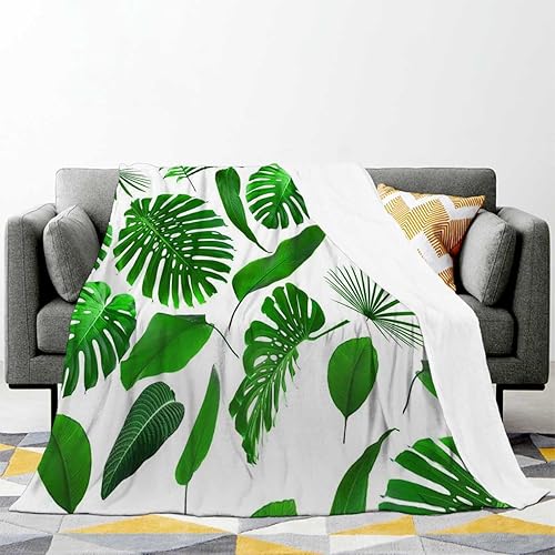 Miniatura 2 de Manta suave tropical de hojas creativas para cama de microfibra polar 30 pulgadas x 40 pulgadas