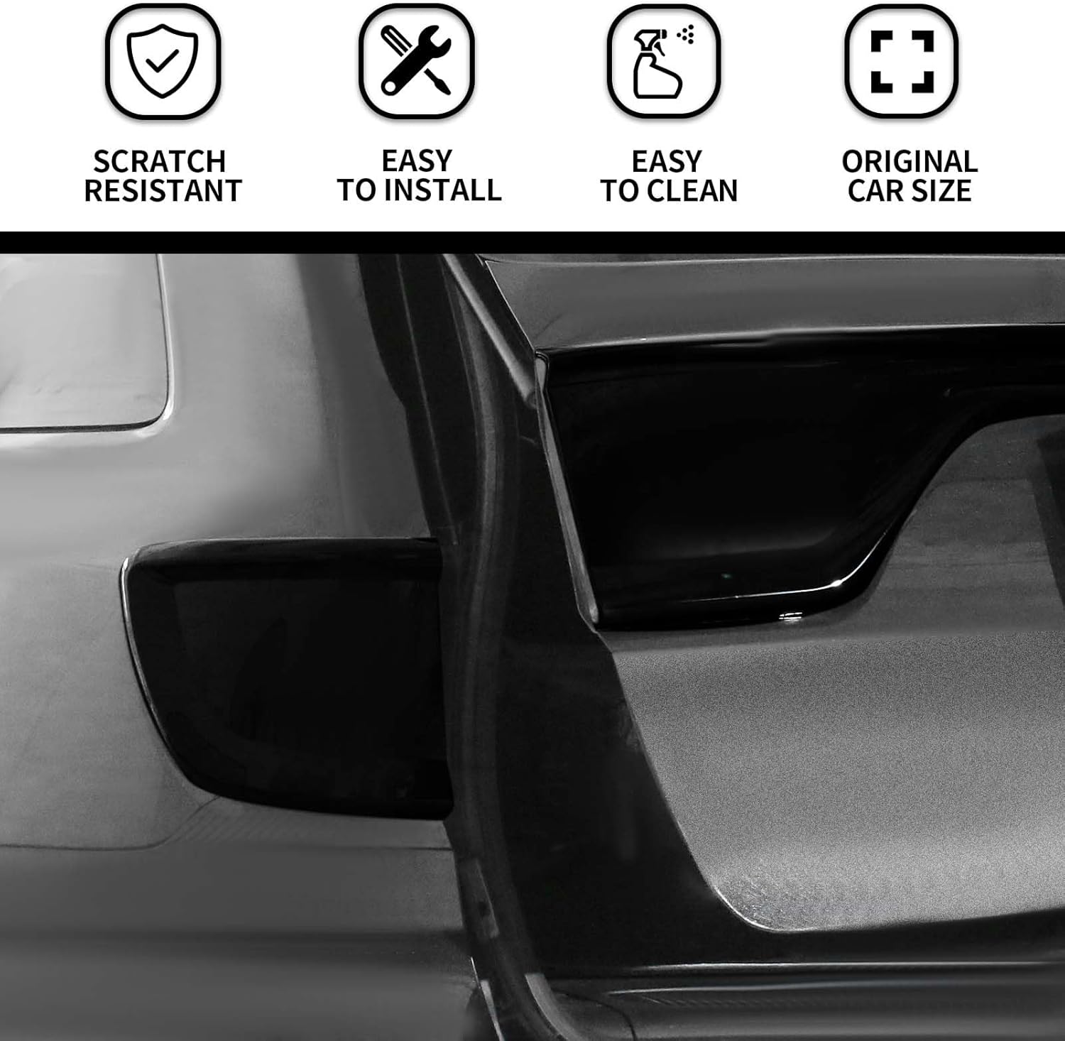 Hoolcar Tail Light Lamp Cover Guard Taillight Trim Bezel Frame Decor Exterior Accessories Compatible with Dodge Durango 2014-2023, Smoked Black