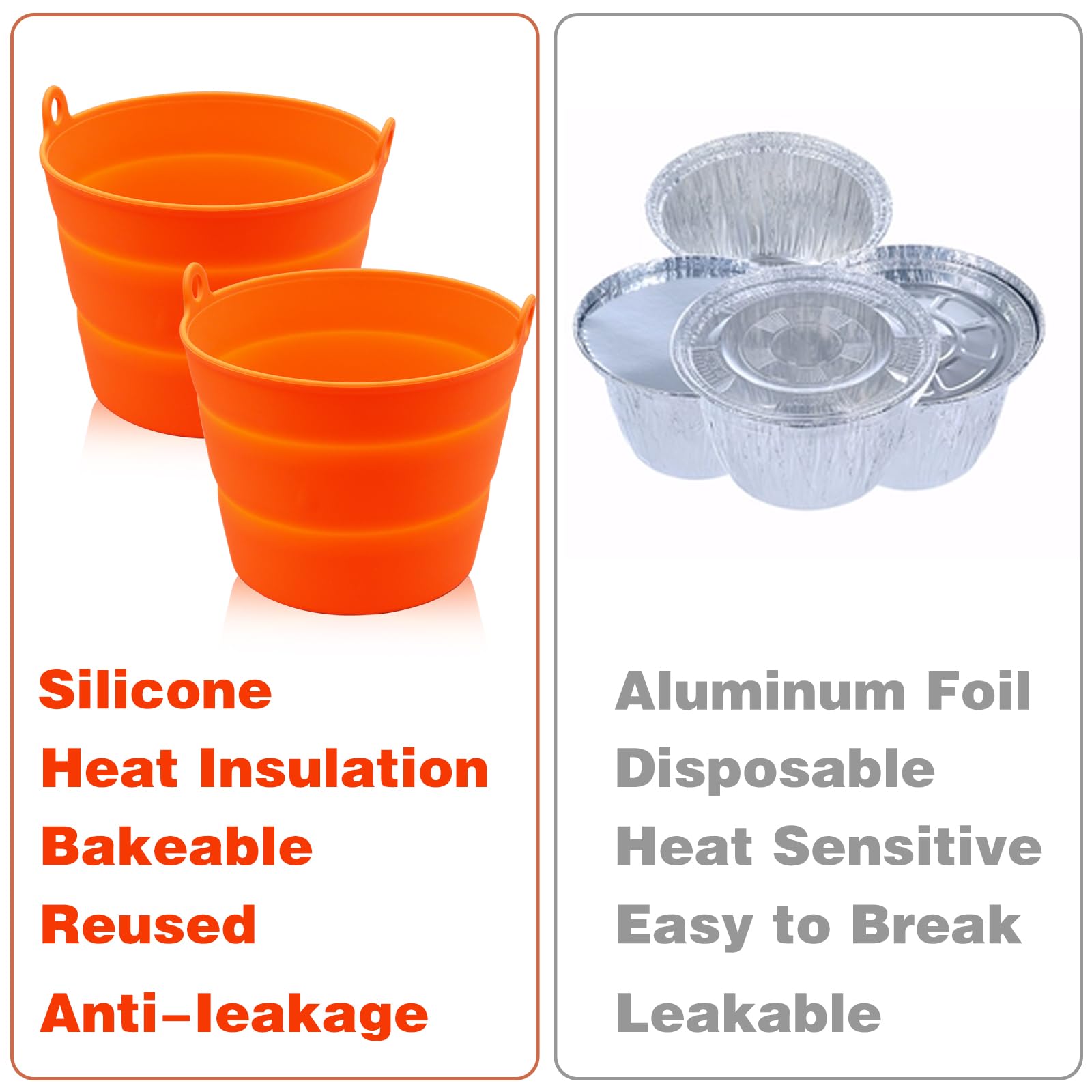 Lot de 2 revêtements de seau à graisse en silicone pour Traeger