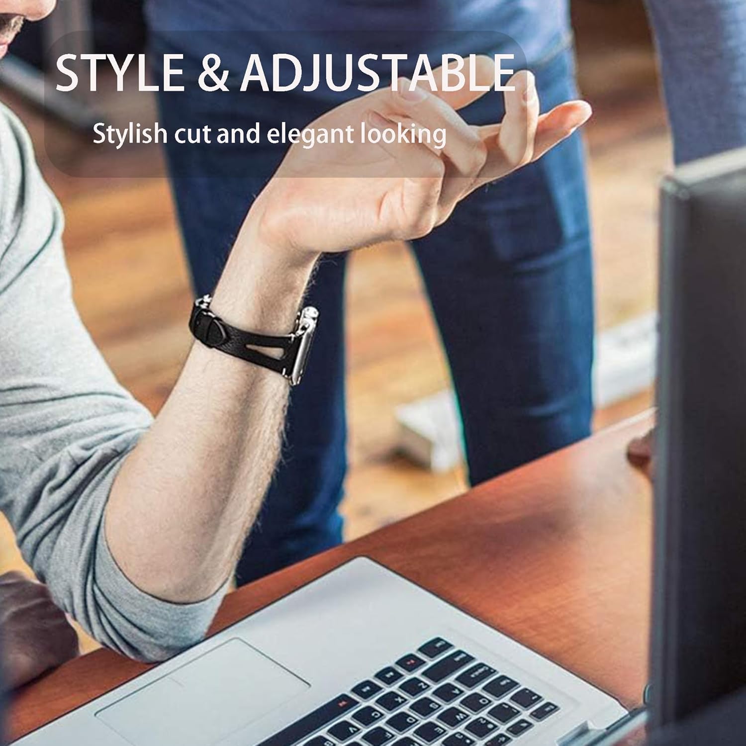 Compatible with Garmin Forerunner 970 bands, Quick Release Slim Vintage Leather Strap Replacement Compatible with Garmin Forerunner 970 - Image 2