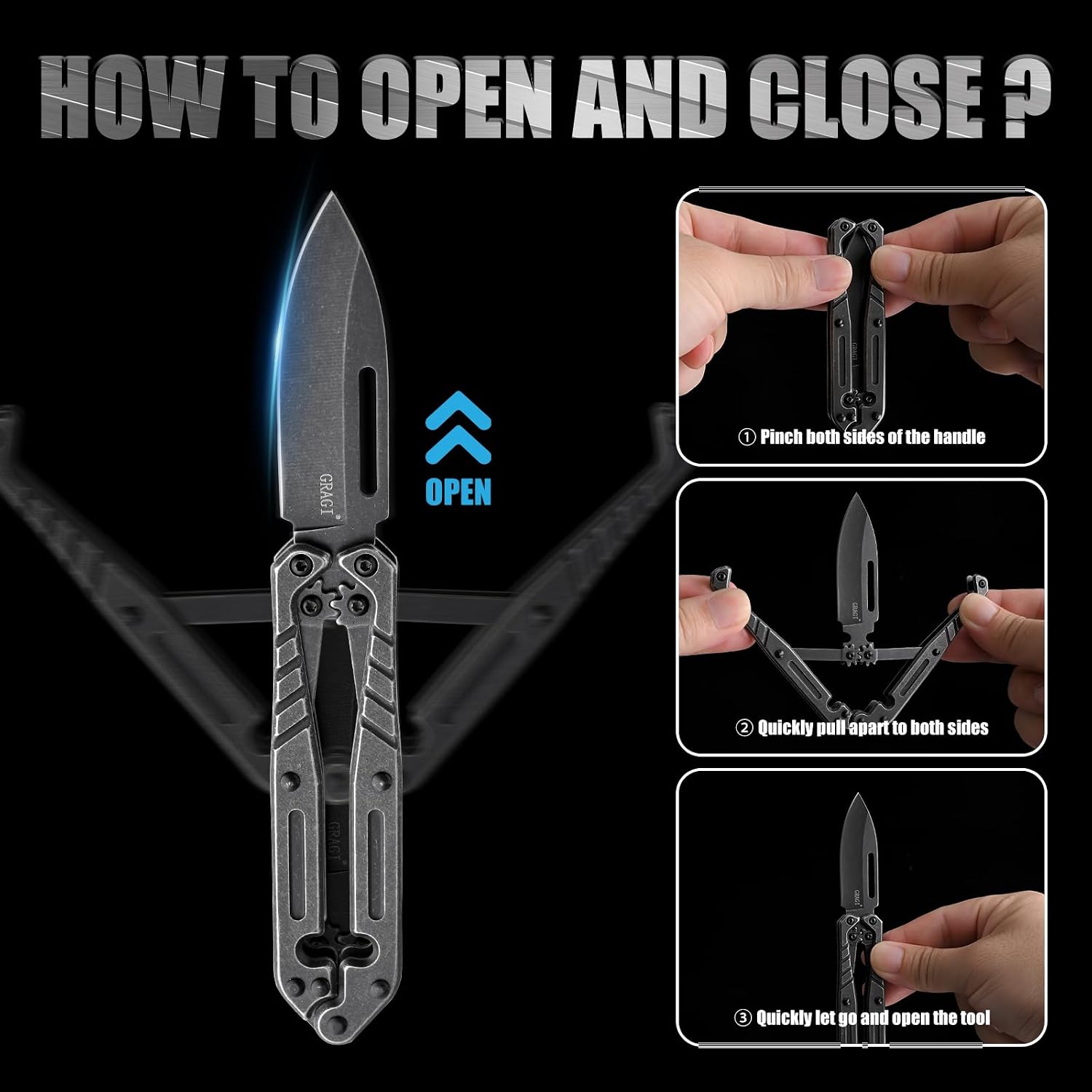 Utility Knife, All-Metal Construction, Stainless Steel Material, Lightweight EDC Knife, Can Be Used for Unpacking, Paper Cutting, and Fruit Slicing (Silvery) image 3