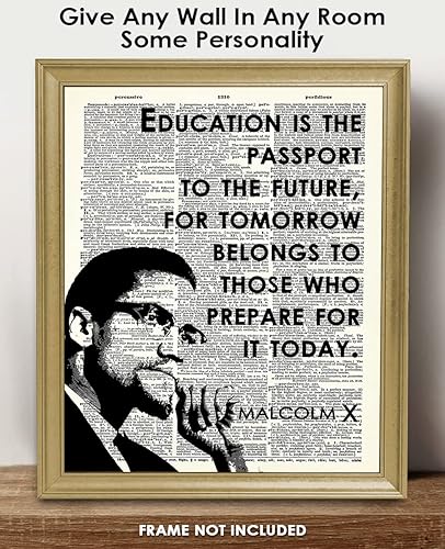 Miniatura 10 de Inspirational Malcolm X Wall Art Poster "Education is the Passport" - 11x14 Unframed African American Wall Art, Positive Affirmations Wall Decor for