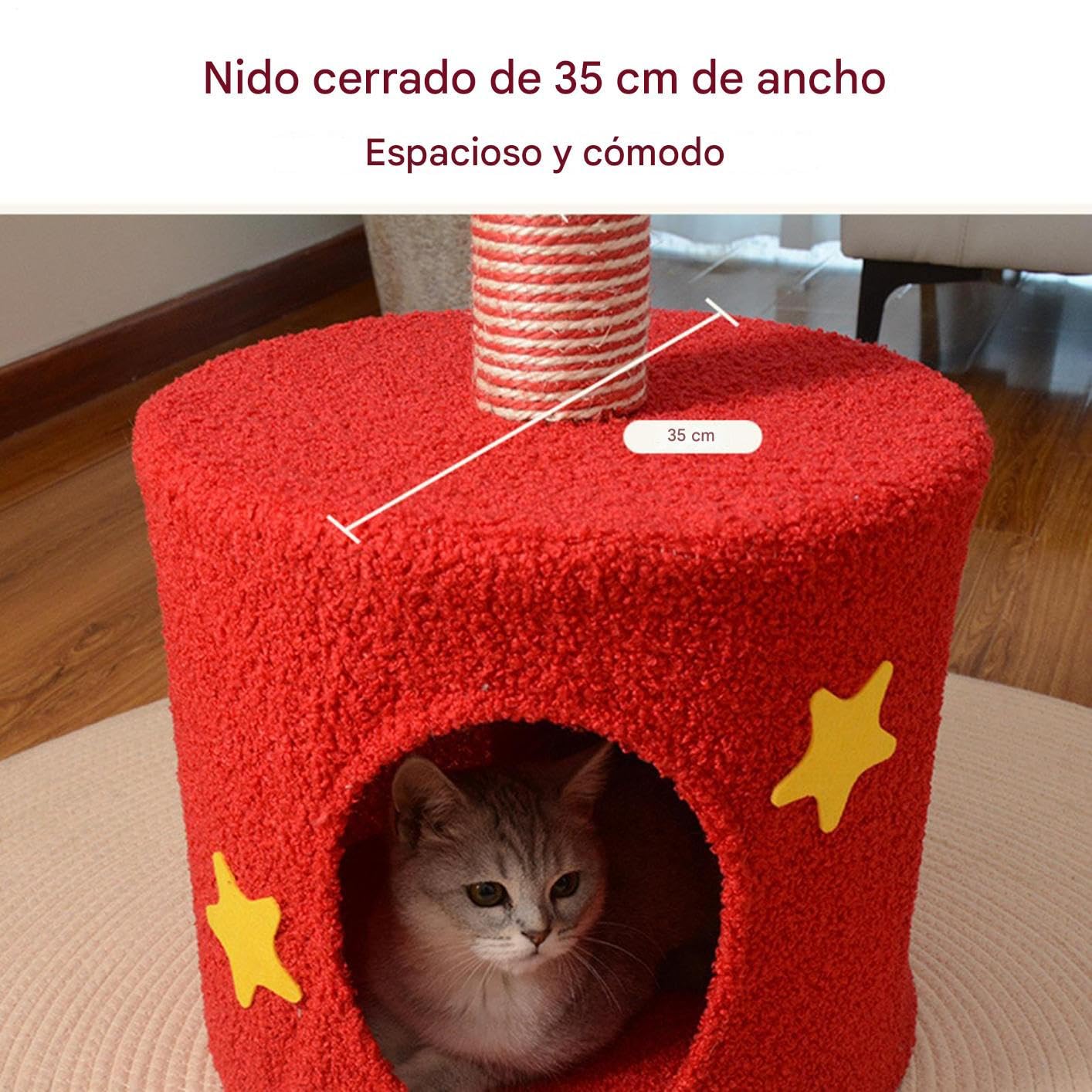 Árbol De Navidad para Gatos Cama Suave De con Decoración Y Juego | Bonito Árbol Torre Juguete Navideño Para Gatos Juguete Decorativo Suave Felpa Interior Exterior Mascota Hogar Navidad