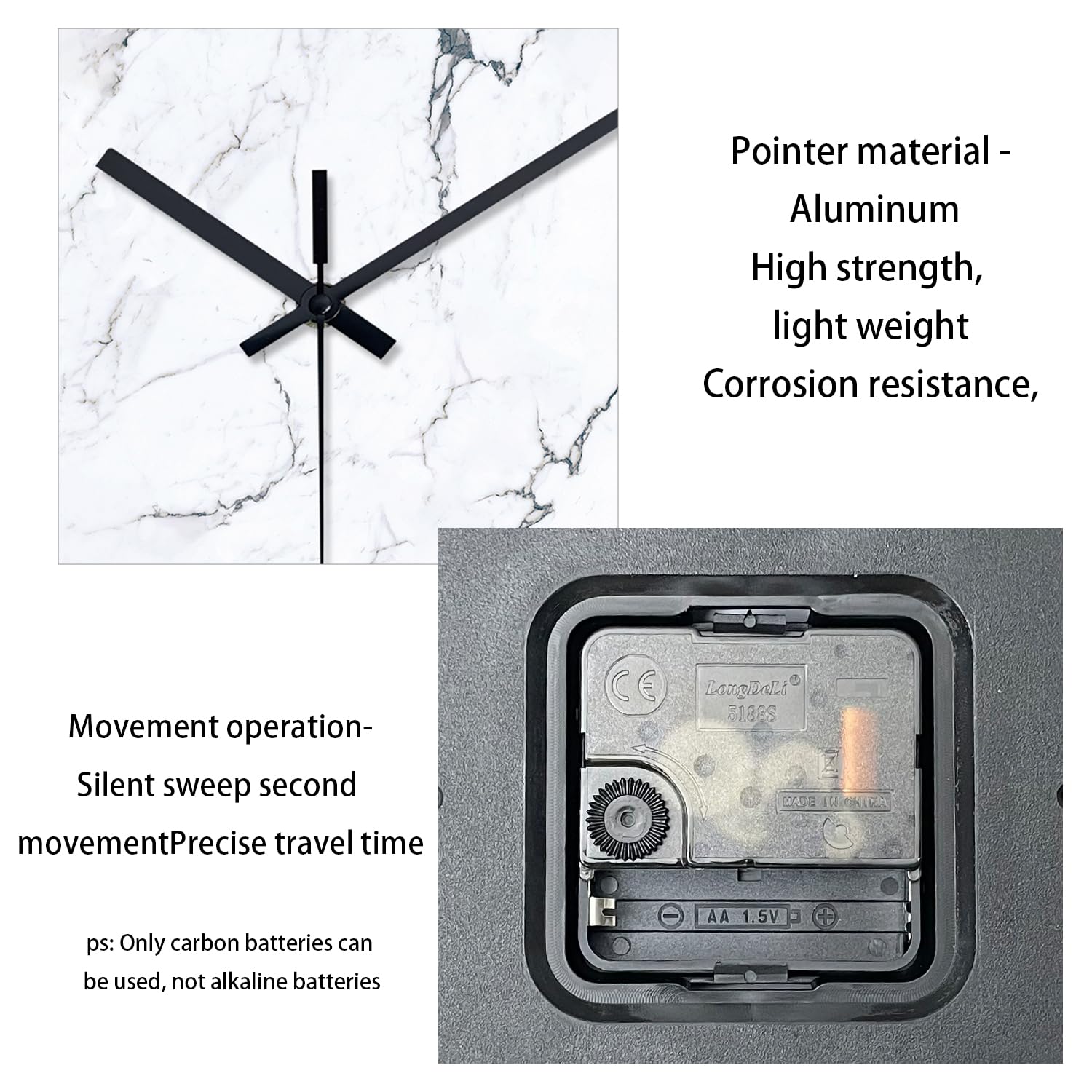 Modren Weiße Marmor-Glas-Wanduhren, batteriebetrieben, 35,6 cm, abstrakte dekorative Wanduhren, rund, minimalistisch, geräuschlos, Wanduhr für Wohnzimmer