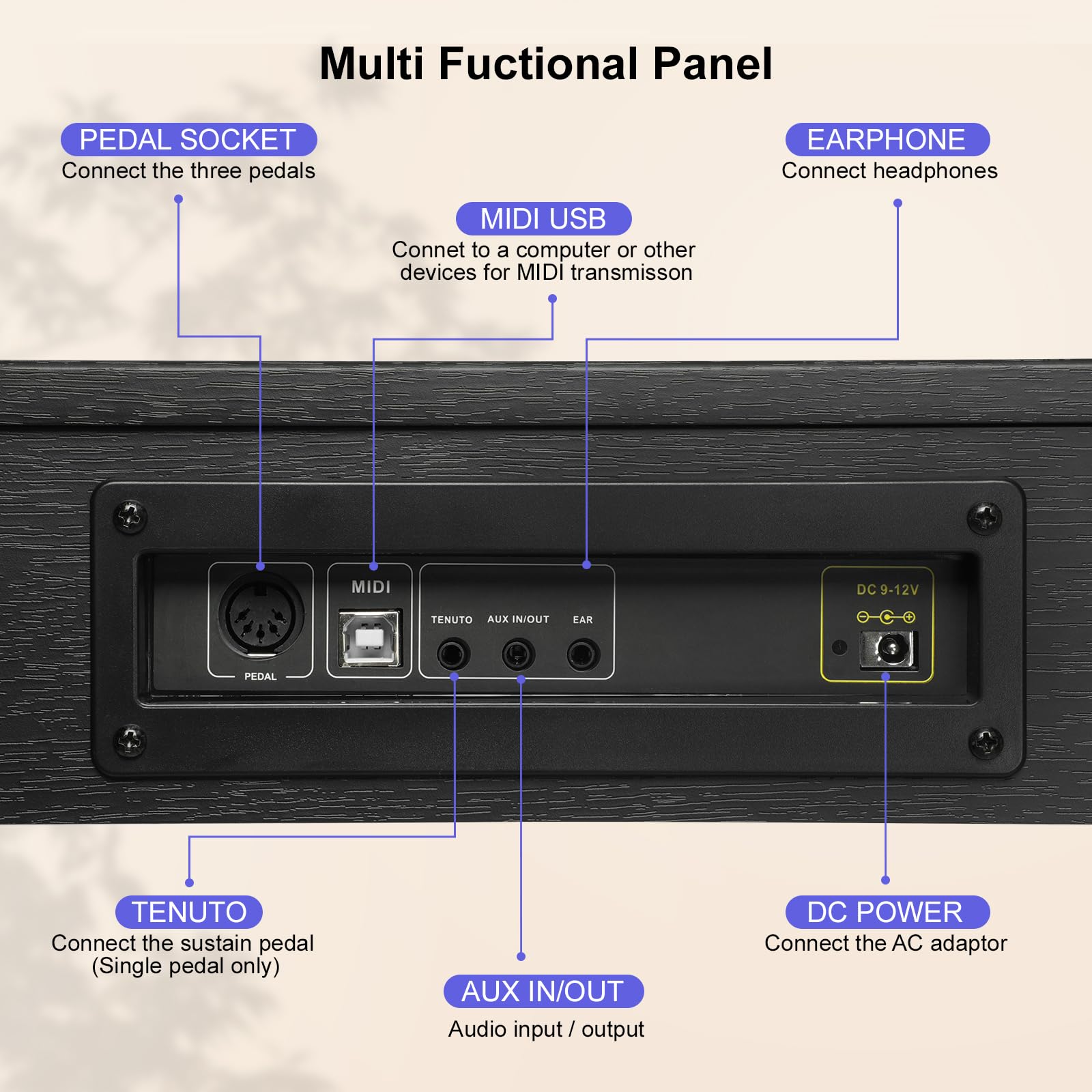 88 Key Semi-Weighted Keyboard Piano - Full Size Upright Digital Piano Keyboard for Beginners - Electric Piano with Triple Pedal Supports USB-MIDI (Black)