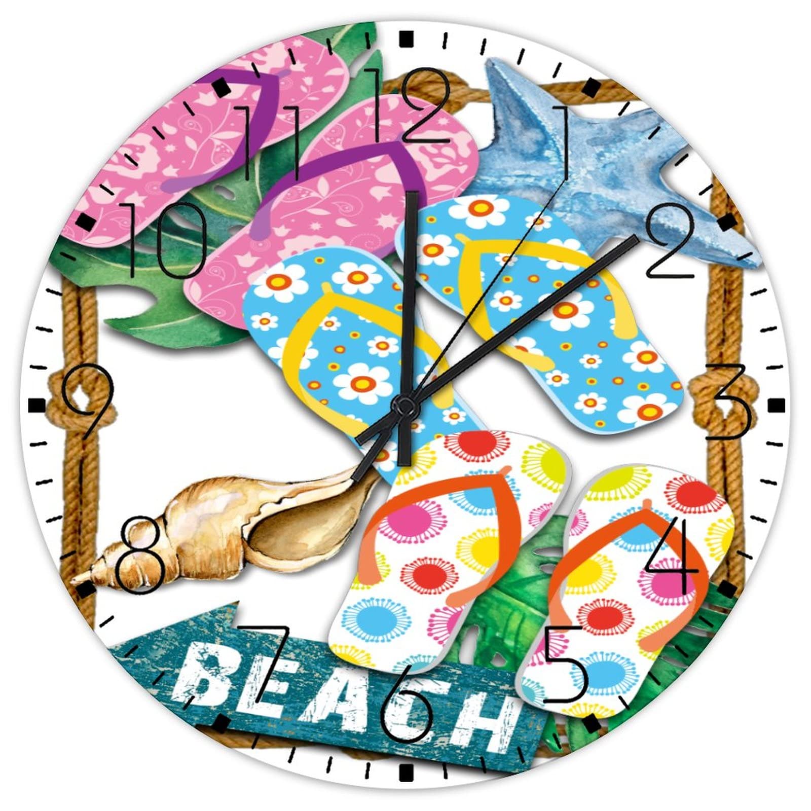 Horloge murale en bois marine de 30 cm silencieuse pour loft