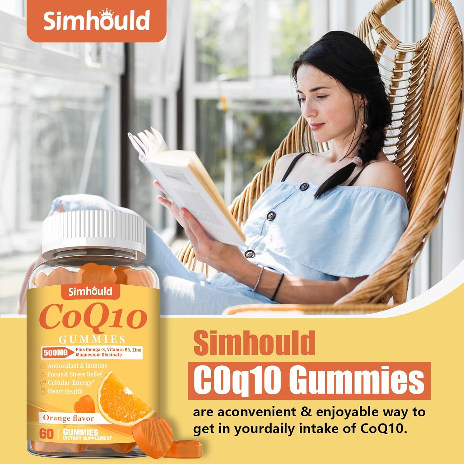 2 Pack CoQ10 500MG Gummies - Plus Omega-3, Magnesium, Vitamin B3 & Zinc - 3X Better Absorption Coenzyme Q10 Supplements for Heart Health, Cellular Energy & Antioxidant, Non-GMO 120 Counts - Image 6