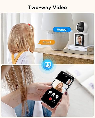 Miniatura 5 de TMEZON Cámara de video para perros y mascotas, cámara de seguridad inalámbrica de dos vías, monitor 1080P con aplicación de teléfono y detección de