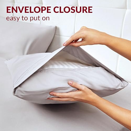 Miniatura 6 de Mellanni Fundas de almohada  Fundas de almohada lujosas, extrasuaves, refrescantes  2 fundas de almohada de la colección Iconic  Cierre de sobre