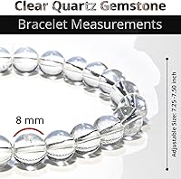 Vista 123 de Pulsera de turmalina negra, pulsera de cristal curativo natural para mujeres y hombres, pulsera de cuentas redondas de 0.315 in para espiritual