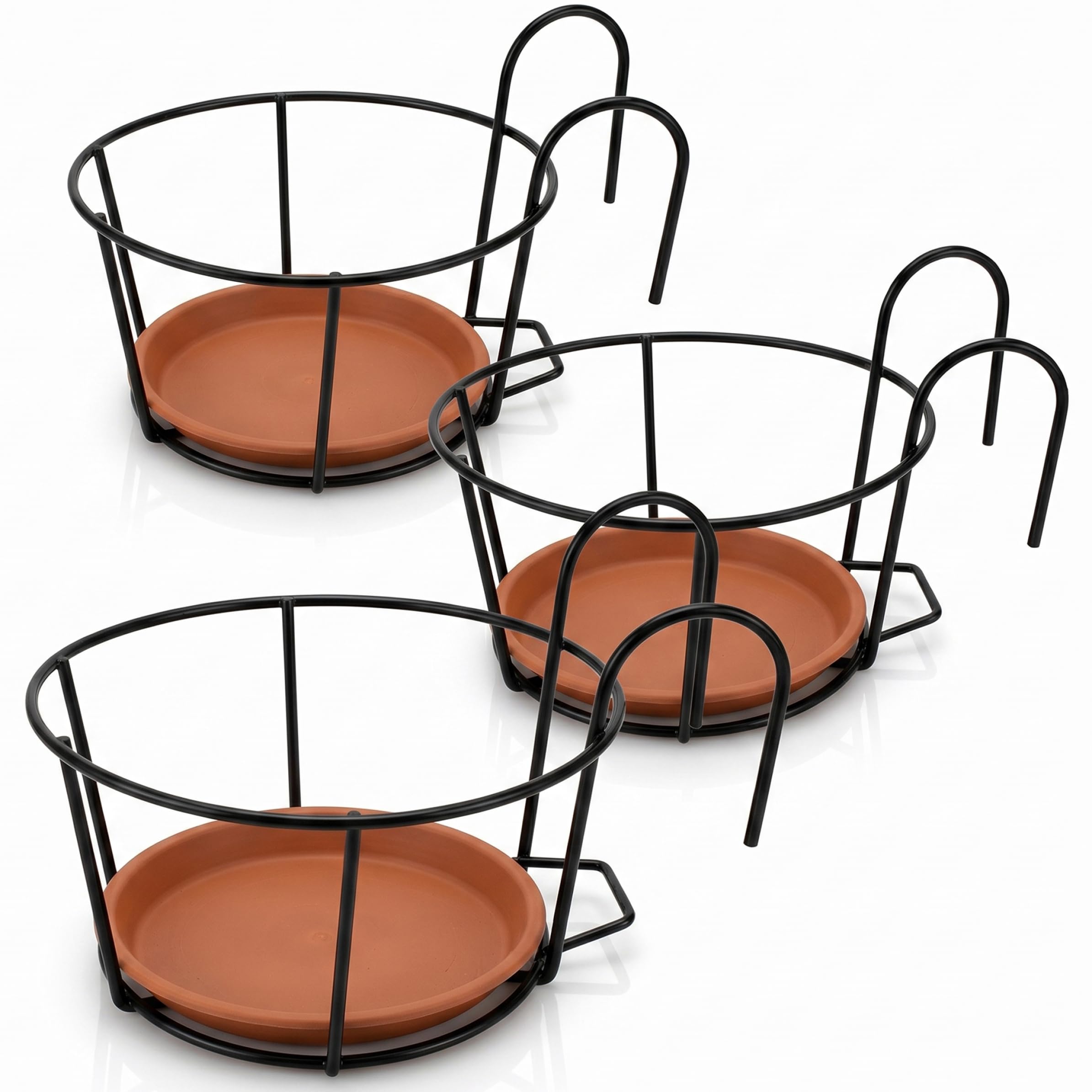 Cintres pour plantes de garde-corps extérieurs porte-pot rond balcon et clôture